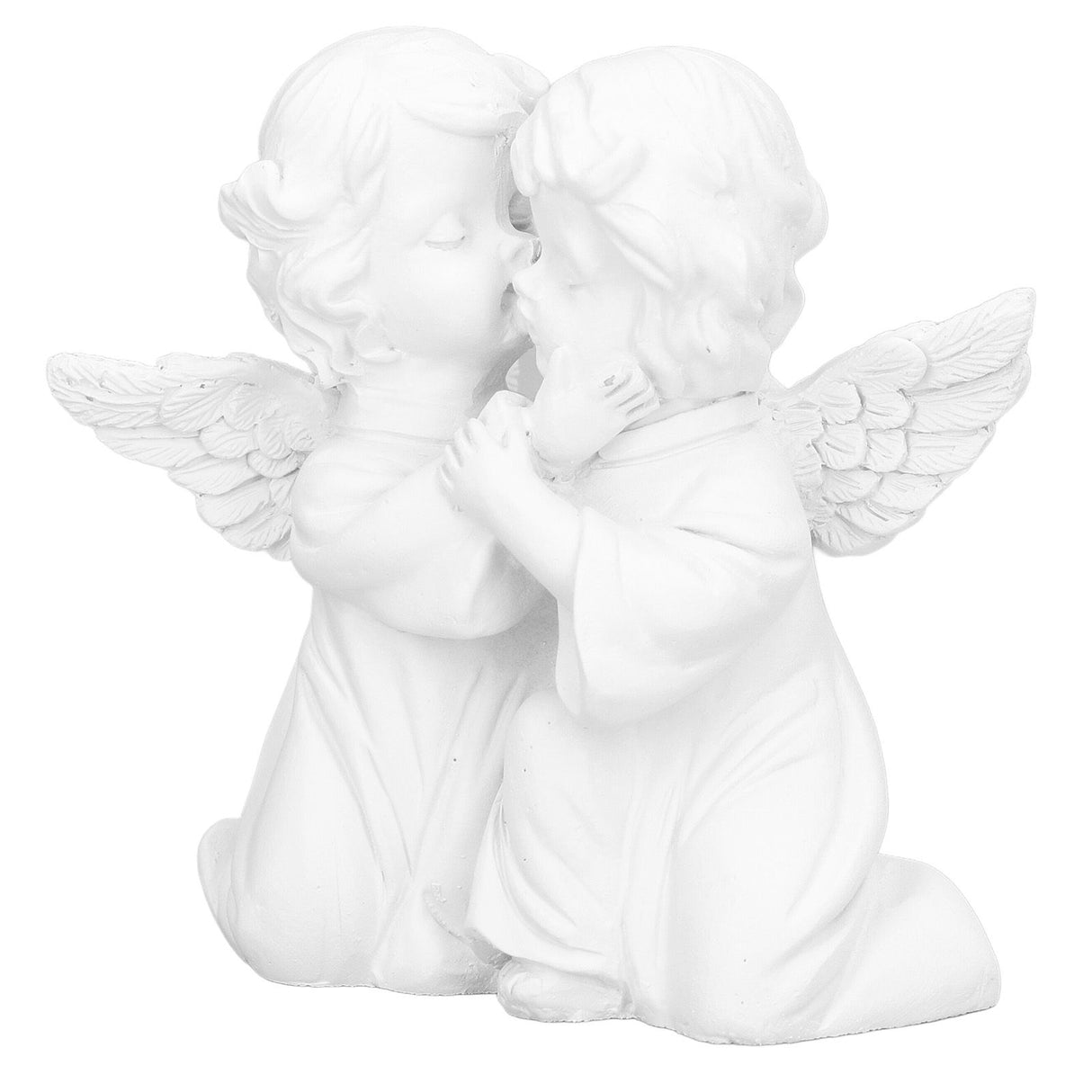Angel Statue Synthetic Resin Embracing Shape White Angel Ornament for Desktop DecorationAngel Right