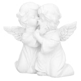 Angel Statue Synthetic Resin Embracing Shape White Angel Ornament for Desktop DecorationAngel Right