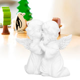 Angel Statue Synthetic Resin Embracing Shape White Angel Ornament for Desktop DecorationAngel Right - Extra Image
