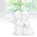 Angel Statue Synthetic Resin Embracing Shape White Angel Ornament for Desktop DecorationAngel Right