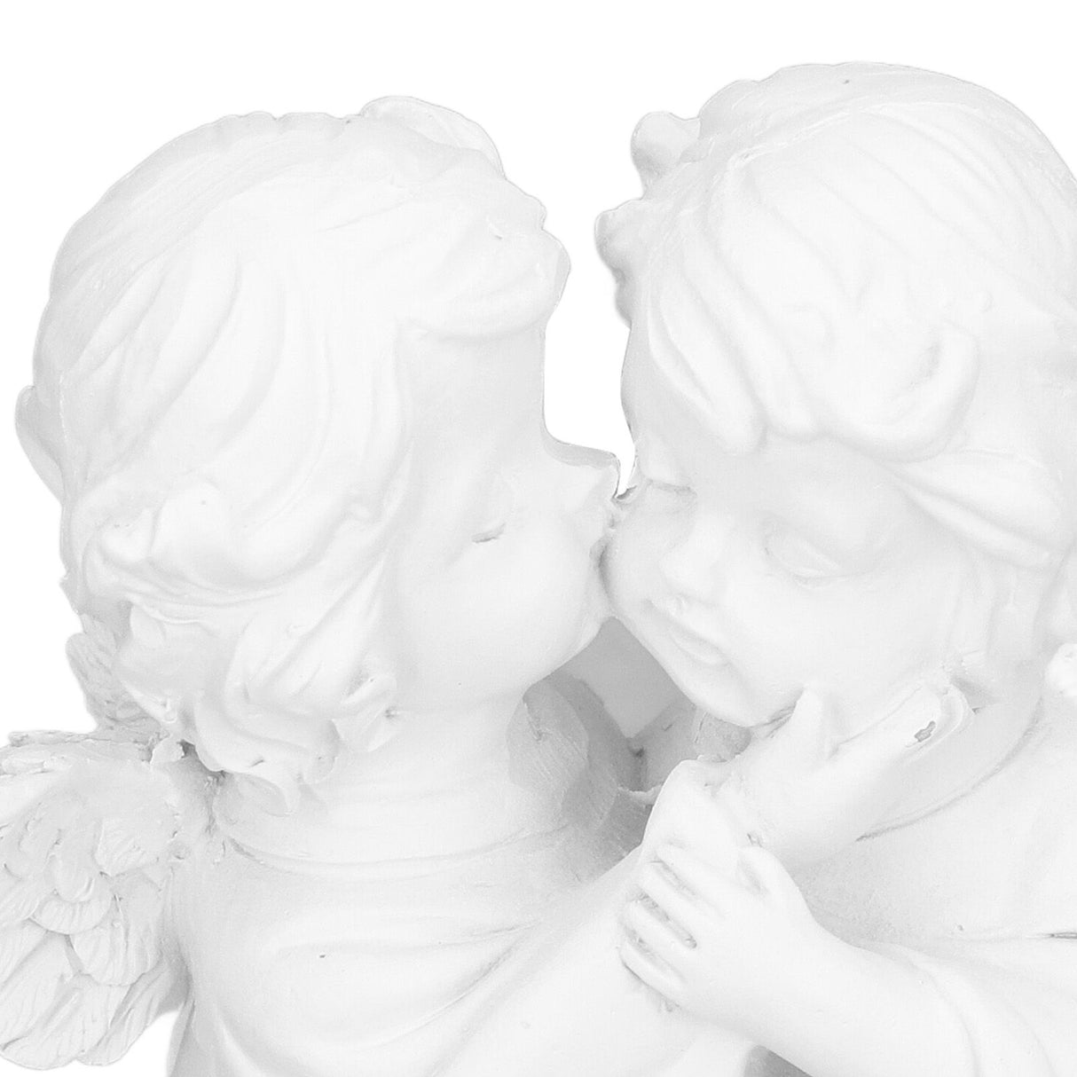 Angel Statue Synthetic Resin Embracing Shape White Angel Ornament for Desktop DecorationAngel Right