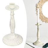 Candle Holders White Iron Material Retro Style Decorative Candlestick Pedestal for Home Decoration - Extra Image