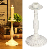 Candle Holders White Iron Material Retro Style Decorative Candlestick Pedestal for Home Decoration - Extra Image
