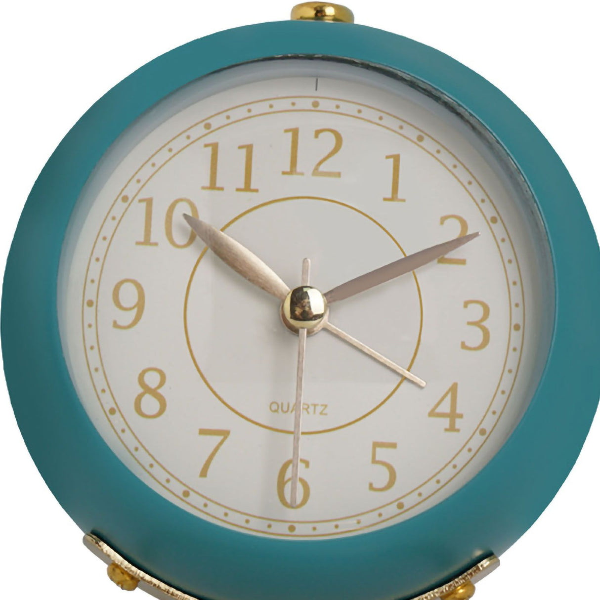 European Style Metal Clock Ingenious Mute Round Children Electronic Quartz Alarm Clock for Living Room Bedroom Dark Blue