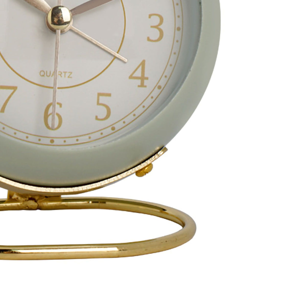 European Style Metal Clock Ingenious Mute Round Children Electronic Quartz Alarm Clock for Living Room Bedroom Light Green