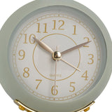 European Style Metal Clock Ingenious Mute Round Children Electronic Quartz Alarm Clock for Living Room Bedroom Light Green - 45-Degree Angle