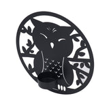 Hanging Candleholder Iron Retro Style Innovative Wall Mounted Candle Holder for Home Wall Decorations Black Laser Plate A