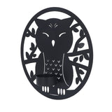 Hanging Candleholder Iron Retro Style Innovative Wall Mounted Candle Holder for Home Wall Decorations Black Laser Plate A
