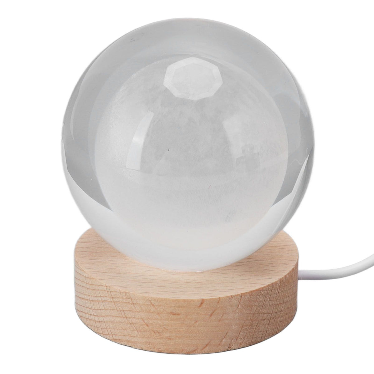 3D Moon Night Lamp Crystal Ball Night Light LED Wooden Inter Carving Tabletop Ornaments for Friends Kids Gifts Moon Colorful Light