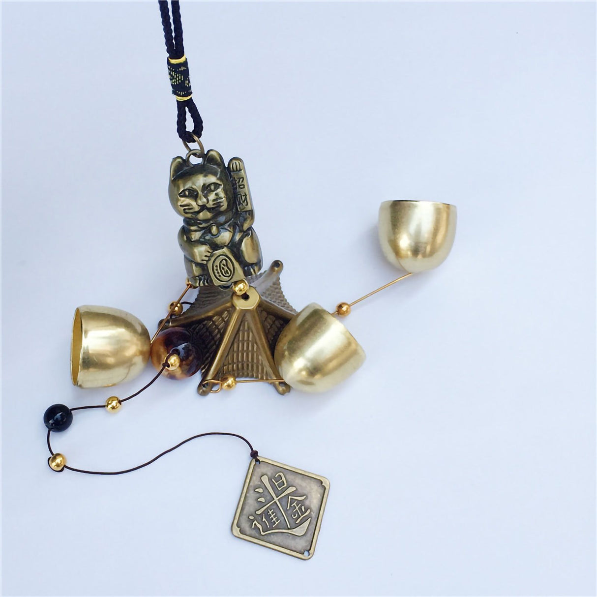 Metal Hanging Wind Chimes Soft Voice Peace Symbolism Golden Wind Chimes for Door Decorative Ornaments