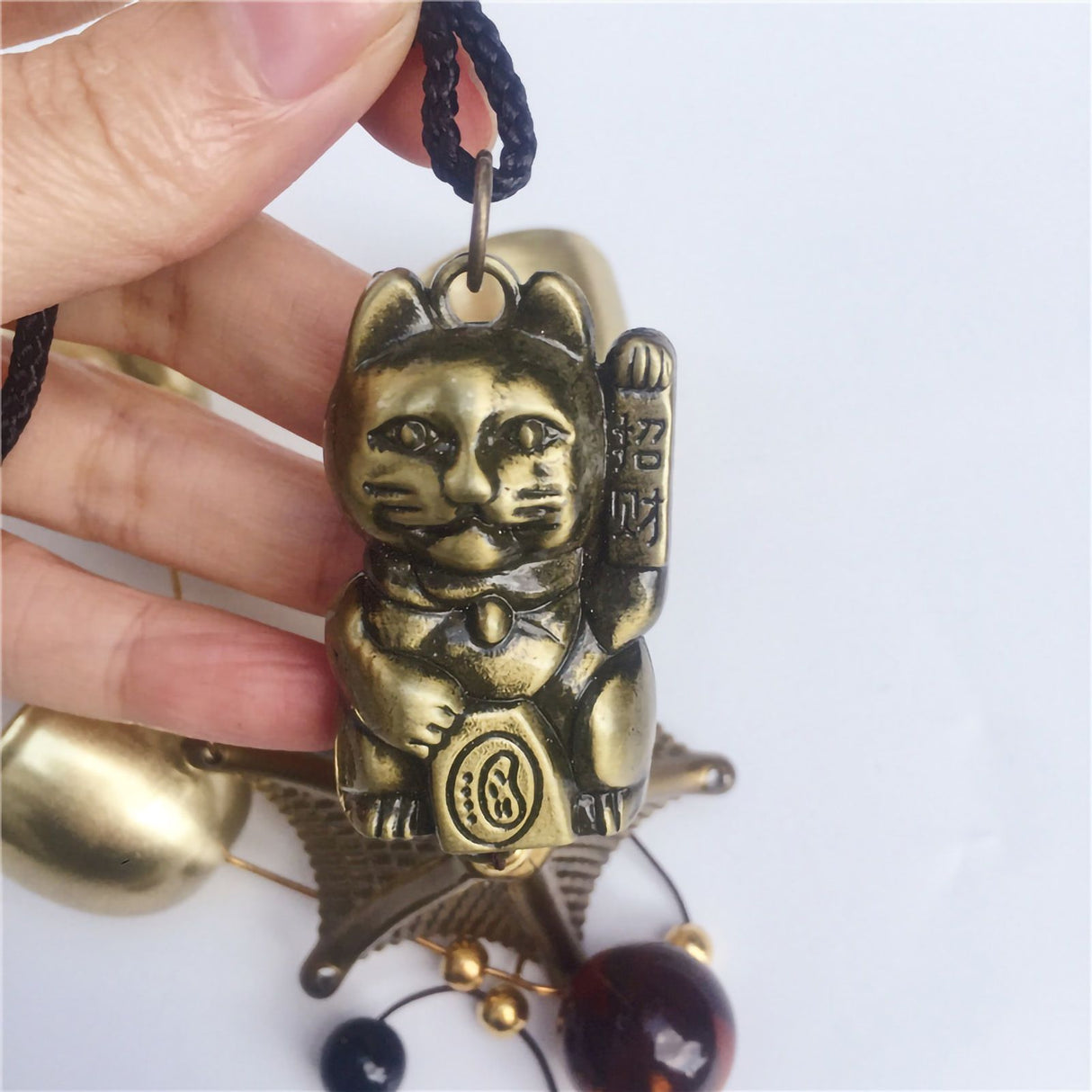 Metal Hanging Wind Chimes Soft Voice Peace Symbolism Golden Wind Chimes for Door Decorative Ornaments