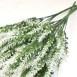 Plastic Artificial Lavender Flowers Odorless Realistic Fake Lavender for Scene Decoration Wedding Celebration White - Front View