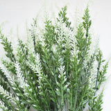 Plastic Artificial Lavender Flowers Odorless Realistic Fake Lavender for Scene Decoration Wedding Celebration White