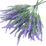 Plastic Artificial Lavender Flowers Odorless Realistic Fake Lavender for Scene Decoration Wedding Celebration Purple