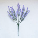 Plastic Artificial Lavender Flowers Odorless Realistic Fake Lavender for Scene Decoration Wedding Celebration Purple - Side View