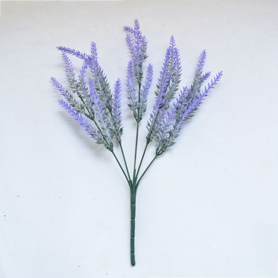 Plastic Artificial Lavender Flowers Odorless Realistic Fake Lavender for Scene Decoration Wedding Celebration Purple