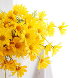 Artificial Daisy Flowers Bouquet Home Decoration for Living Room Dining Room Bedroom Office Light Yellow