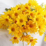 Artificial Daisy Flowers Bouquet Home Decoration for Living Room Dining Room Bedroom Office Light Yellow