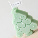 Christmas Tree Aromatherapy Candle Tree Shaped Candle Christmas Home Decoration Desktop Crafts Gift Green - Side View