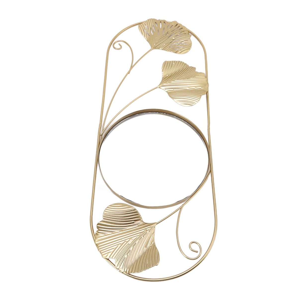 Metal Leaf Wall Mirror Fade Resistant Artistic Modern Decorative Mirror for Bedroom Living Room Office