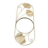 Metal Leaf Wall Mirror Fade Resistant Artistic Modern Decorative Mirror for Bedroom Living Room Office - Front View
