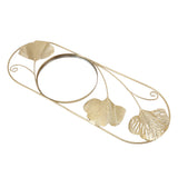 Metal Leaf Wall Mirror Fade Resistant Artistic Modern Decorative Mirror for Bedroom Living Room Office - Side View