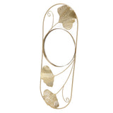 Metal Leaf Wall Mirror Fade Resistant Artistic Modern Decorative Mirror for Bedroom Living Room Office