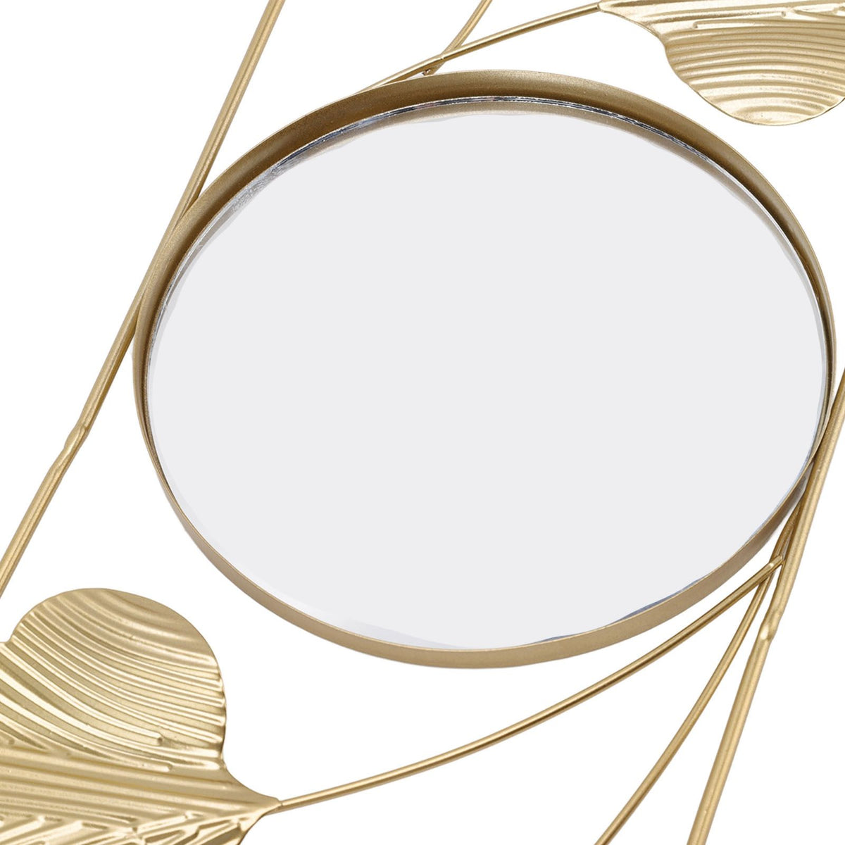 Metal Leaf Wall Mirror Fade Resistant Artistic Modern Decorative Mirror for Bedroom Living Room Office