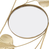 Metal Leaf Wall Mirror Fade Resistant Artistic Modern Decorative Mirror for Bedroom Living Room Office - Extra Image