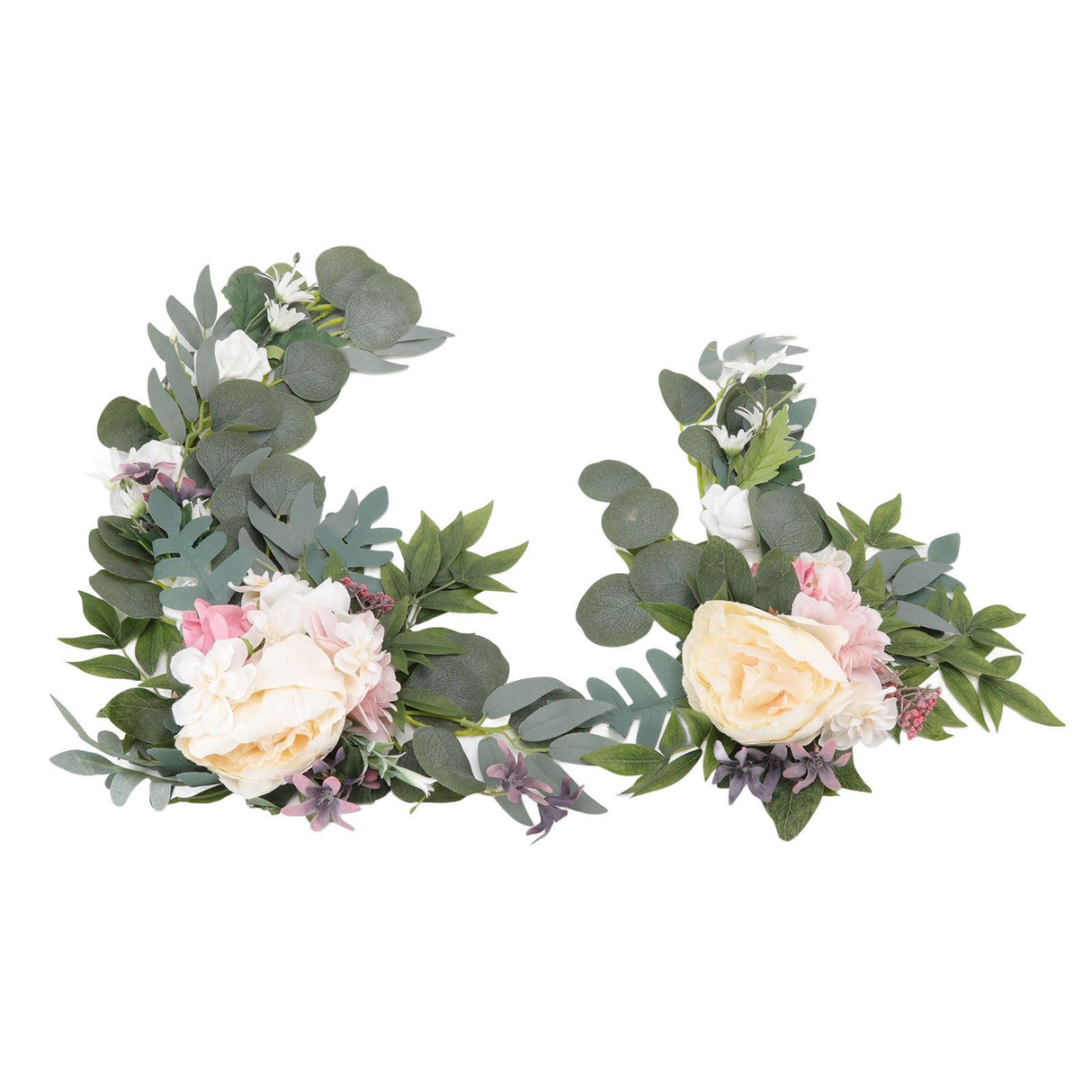 2pcs Hanging Flowers Swag ABS Artificial Decorative Arch Flowers with Bandage for Wedding