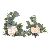 2pcs Hanging Flowers Swag ABS Artificial Decorative Arch Flowers with Bandage for Wedding - Front View