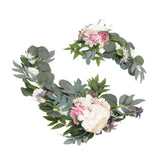 2pcs Hanging Flowers Swag ABS Artificial Decorative Arch Flowers with Bandage for Wedding
