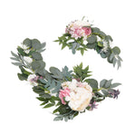 2pcs Hanging Flowers Swag ABS Artificial Decorative Arch Flowers with Bandage for Wedding