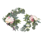 2pcs Hanging Flowers Swag ABS Artificial Decorative Arch Flowers with Bandage for Wedding