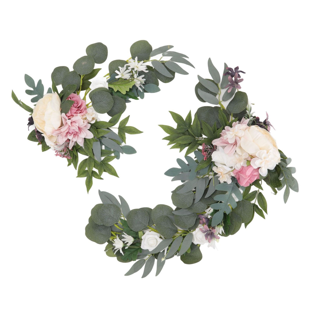 2pcs Hanging Flowers Swag ABS Artificial Decorative Arch Flowers with Bandage for Wedding