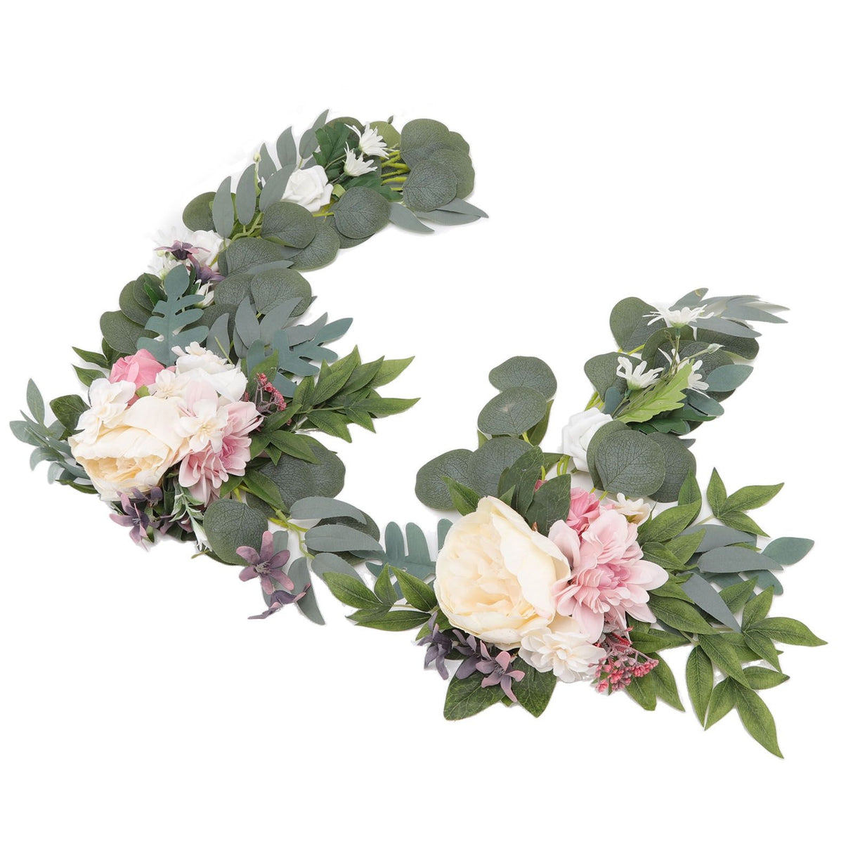 2pcs Hanging Flowers Swag ABS Artificial Decorative Arch Flowers with Bandage for Wedding