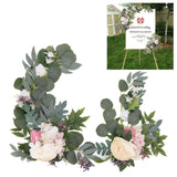 2pcs Hanging Flowers Swag ABS Artificial Decorative Arch Flowers with Bandage for Wedding