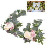 2pcs Hanging Flowers Swag ABS Artificial Decorative Arch Flowers with Bandage for Wedding