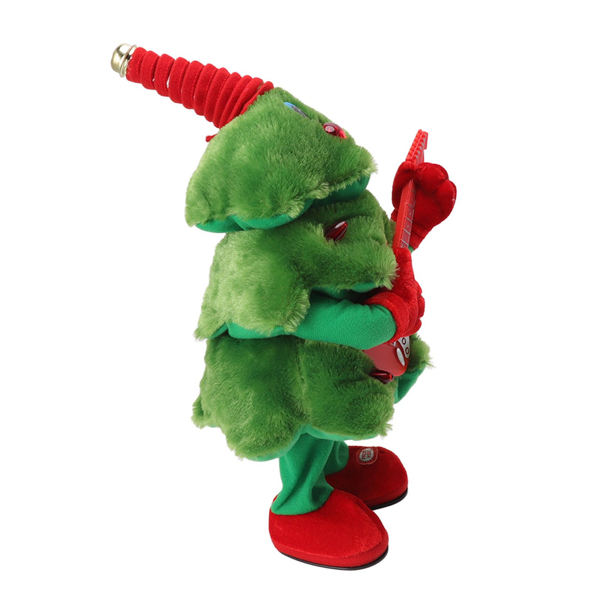 Electric Christmas Tree Plush Toy 8 Songs Continuous Play Glowing Swinging Singing Dancing Cute Electric Plush Toy for Kids Guitar Christmas Tree