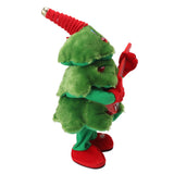 Electric Christmas Tree Plush Toy 8 Songs Continuous Play Glowing Swinging Singing Dancing Cute Electric Plush Toy for Kids Guitar Christmas Tree - 45-Degree Angle