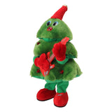 Electric Christmas Tree Plush Toy 8 Songs Continuous Play Glowing Swinging Singing Dancing Cute Electric Plush Toy for Kids Guitar Christmas Tree