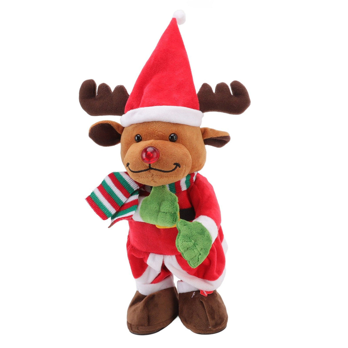 Electric Music Christmas Toy Doll Dancing Singing Glowing Swinging Plush Toy for Kids Adults Christmas Elk