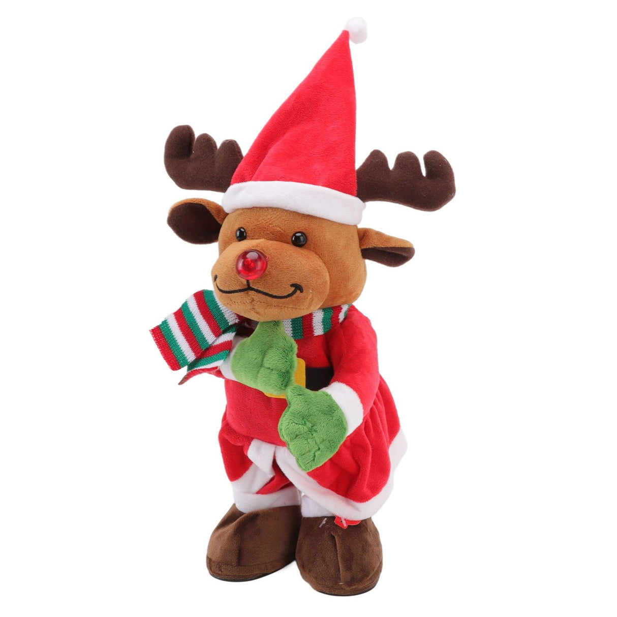Electric Music Christmas Toy Doll Dancing Singing Glowing Swinging Plush Toy for Kids Adults Christmas Elk