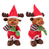 Electric Music Christmas Toy Doll Dancing Singing Glowing Swinging Plush Toy for Kids Adults Christmas Elk