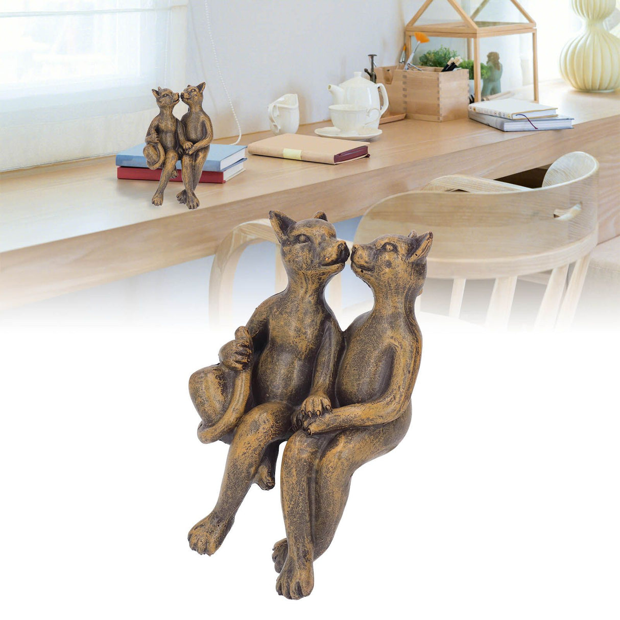 Kitten Resin Ornament Cute Lifelike Hand Painted Miniature Cat Decorations for Garden Patio Home