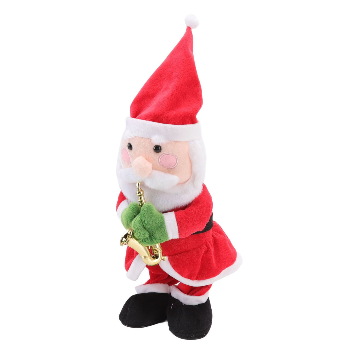 Electric Music Christmas Toy Doll 8 Songs Continuous Play Dancing Singing Glowing Swinging Plush Toy for Kids Adults Santa Claus