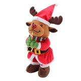 Electric Music Christmas Toy Doll 8 Songs Continuous Play Dancing Singing Glowing Swinging Plush Toy for Kids Adults Christmas Elk
