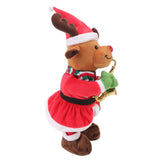 Electric Music Christmas Toy Doll 8 Songs Continuous Play Dancing Singing Glowing Swinging Plush Toy for Kids Adults Christmas Elk - Side View