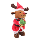 Electric Music Christmas Toy Doll 8 Songs Continuous Play Dancing Singing Glowing Swinging Plush Toy for Kids Adults Christmas Elk