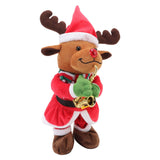 Electric Music Christmas Toy Doll 8 Songs Continuous Play Dancing Singing Glowing Swinging Plush Toy for Kids Adults Christmas Elk - Close-Up Angle